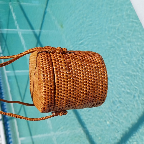 Putu by J. Maclear mini rattan wicker top handle purse vintage - Picture 8 of 17